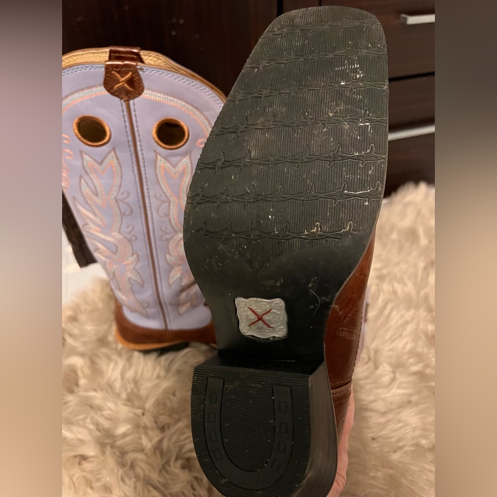 Twisted X Brown and Lavender Embroidered Boots - Picture 5 of 5